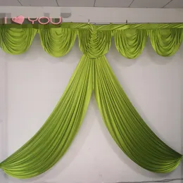 3M Width Custom Color Ice Silk Drape Swag Decoration for Event Party Wedding Backdrop Curtain Swag for Stage Background
