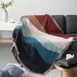 Blankets Sofa Blanket With Tassel Dustproof Cover Decorative Air Conditioning Throw For Beds Outdoor Picnic Mat