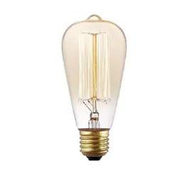 2021 Retro Edison glödlampa E27 110V 220V 40W ST64 A19 T10 T45 T185 Filament Vintage Ampoule Klyftlampa