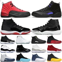 New Mens Basketball Shoes Jumpman 12s Dark Concord 12 Reverse Flu Game Gold 11s 25th Anniversary 11 Bred Women Sports Sneakers Trainers