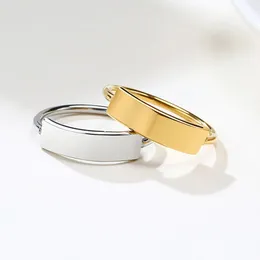 Stainless Steel Band Ring High Polished Bent Bar Smooth Rings for women Wedding Rose-Gold/Gold/Silver