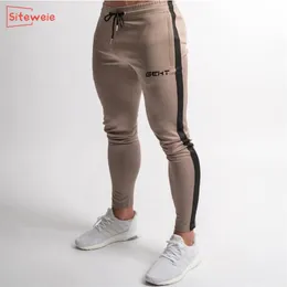 Siteweie bawełna jogger trening spodnie na zewnątrz bawełna track spodnie sportswear spodnie fitness mężczyźni siłowni skinny spodnie dresowe g252 211112