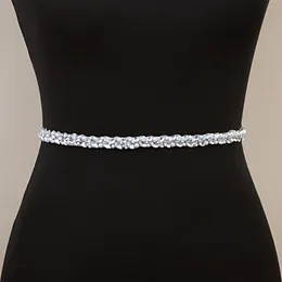Silver Diamond Belts Wedding Sashes Rhinestone Belt Juvelerad Sash Dress Belt Crystal Trim Applique Bridal For Women Belt