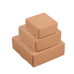 3 Rozmiar Kraft Paper Cardboard Paper Box Prezent Opakowanie Soap Jewlery Pudełko Cukierki Pudełka