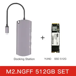 Discorso di tipo C portatile recinto M.2 NGFF Hub STAZIONE STAZIONE USB 3.0 RJ45 compatibile HD
