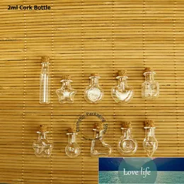 20 pcs Atacado Clear 2ml mini vidro cortiça garrafa pequena vazia 1 / 15oz cosmético jarro varanda frascos recipientes decorativos recipientes de fábrica