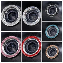 Interior Decorations One-click Start Button Decoration Ring Hand-set Diamond Crystal Ignition Sticker Car Accessories