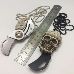 Outdoor Schädel Schlüssel Fang Mini Anhänger Klapp obst schälen Messer Geschenk EDC schneiden werkzeuge blister verpackung