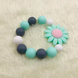 2021 Sunflower Baby Silicone Teether Silicon Teething Molar Stick Fashion Bracelet Toy for Kids