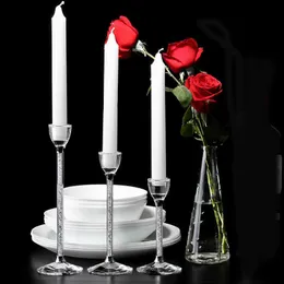 Świeciowe przyjęcie weselne Posiadacze spersonalizowane ślubne elementy szklane kryształowy świecznik