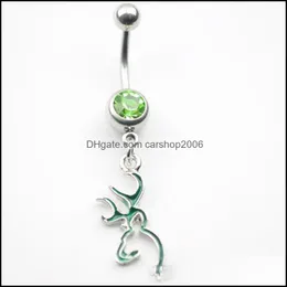 Göbek Çan Düğmesi Yüzük Vücut Takılar 2021 D0067 (5 Renk) Piercing JF-J020-5 10 PCS/Lot Moda Charm Cz Taş Belly Sarkla Damla Dönüş