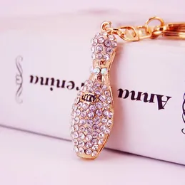 الإبداع الماس الإبداعي كرة البولينج الكريستال مفتاحية الأزياء Caring كيس حقيبة المرأة الملقحة السلاسل الرئيسية هدية المعدنية 965