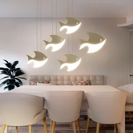 Nordic esszimmer anhänger lampen 1/3/4/5 köpfe Kunst Kreative fisch form Dekor Hause Innen Beleuchtung küche Insel Restaurant hängen