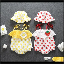 Uppsättningar kläder baby barn moderskap droppe leverans 2021 födda kläder tjejer overaller hatt barn sätter girlsclothes polkadot overalls baby l1n5