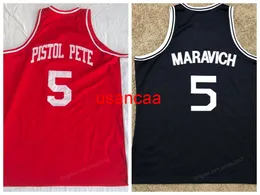 Pete Maravich #5 Daniel High School Basketball Jersey zszywana czerwonoczenki dowolne rozmiar xs-3xl 4xl 5xl retro kamizelki