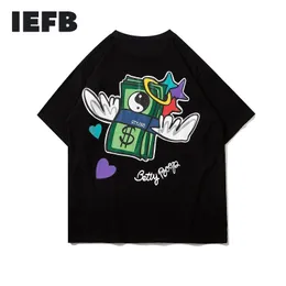 IEFB High Street Printing Sommar Kortärmad T-shirt Harajuku Ins Par Loose Hip-Hop Tee Toppar Causal 9Y5719 210524