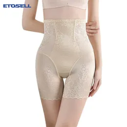 Women's Shapers Women High Waist Body Shaping Pants Abdominal Postpartum Hip-up Anti-roll Safety Panties Lace Cocktail Legging 2021