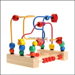 Intelligens Learning Education Giftswooden Labyrinth Wood Maze Puzzle for Children Education Toys Child Bead Rollercoaster Födelsedag G