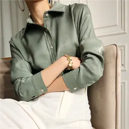 Camicia Donna In Raso Chiffon A Maniche Lunghe – Elegante E Morbida, Perfetta Per Lavoro E Uscite, Vestibilità Comoda