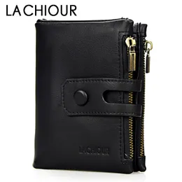 Lachiour Äkta lädermynt Pocket Zipper Real High Quality Purse Cartera plånböcker