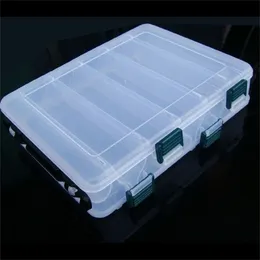 Professional Double Sided Fishing Lure Bait Hooks Tackle Waterproof Plastic Storage Box Case Clear 210922