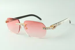 Direktförsäljning XL Diamond Solglasögon 3524024 Med Blandade Buffalo Horn Temples Designer Glasögon, Storlek: 18-140 mm
