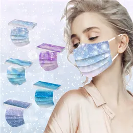 Disposable Tre-Layer Snowflake Tryckmask Anti-Dust Adult Combination Non-Woven Fabric Melt Blown Cloth Masks