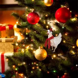Juldekorationer 4st kyckling med halsduk dekoration semester prydnad hängande xmas träd dekor bil hem inomhus