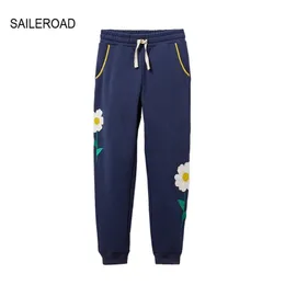 Saileroad Girls брюки радуга аппликация осень детские брюки маленькие мальчики гарем хлопчатобумажные штанги для штанга 211103