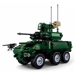 Militär serie franska ebrc hjul infanteri kämpar fordon modell diy tillbehör byggnad block tegelsten pojke leksaker gåvor Q0624