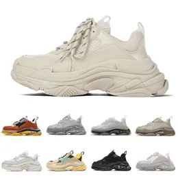 2021 Hurtownie Płyta-Forme Sneakers Triple S for Casual Dad Data But Mężczyźni Kobiety Płaskie 17FW Paryż White Black Beige Luxurys Projektanci Buty Trenerzy Rozmiar 36-45