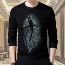 Höst och vinter Mäns långärmad Lapel T-shirt Bomull Business Casual Shirt 210420