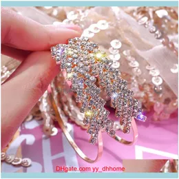 Jewelrykorean Hoop Earrings For Women Girls Sier Color Big Circle Rhinestone Crystal Statement Jewelry Aessories & Hie Drop Delivery 2021 Zv