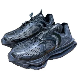 BLACK MMW trekking shoes popular mens ZOOM4 sneaker tank shape breathable cowhide production non-slip design vacuum track sole size 36-45 unique sneakers