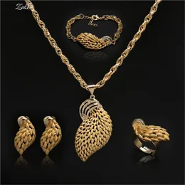Earrings & Necklace ZuoDi Wholesale Nigerian Woman Wedding Accessories Jewelry Set Fashion African Beads Dubai Gold Color