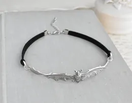 Chokers mode goth svart stor öppen vinge flygande fladdermall krage skrämmande halloween present män och kvinnors korta halsband