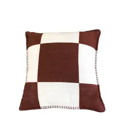Letter Knitted cashmere wool plaid pillow case Home Sofa/bed Throw orange cushion covers