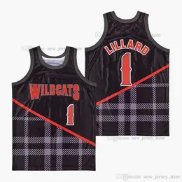 대학 Damian NCAA # 1 Lillard 고등학교 농구 시티 저지 사용자 정의 DIY 디자인 스티치 영화 농구 유니폼