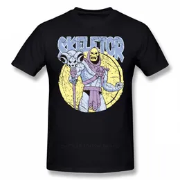 Skeletor T Shirt T- Krótki Rękaw Zabawna Tee Graficzna Mężczyźni Plaża Bawełniana Tshirt Guys Punk Designer Streetwear 210629