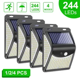 244 luce solare a LED luce solare esterna 4 modalità lampada solare con sensore di movimento luce impermeabile luce solare steet lampada per giardino