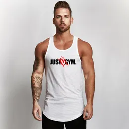 Marca Fitness Stringer Tank Tops Homens Apenas Ginásios Camisa Sportwear Singlet Homens Canotta Bodybuilding Tanktop Malha De Negócios Mão 210421