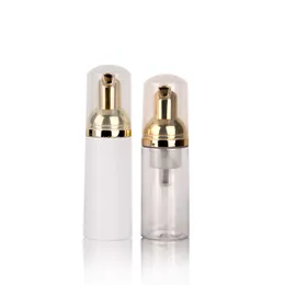 30ml 50ml Travel Foamer Flaskor Tomma plastskumflaskor med guldpumphandtvätt Tvål Mousse Cream Dispenser bubblande flaska