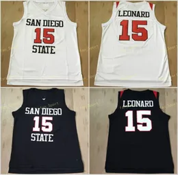 NCAA San Diego State Aztecs College Kawhi #15 Leonard Jersey Blue White Stitched Kawhi Leonard Basketball Jerseys