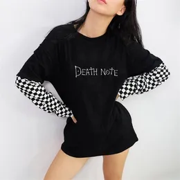 Death Note Harajuku Gothic Oversize T Shirt Short Sleeve Cotton Kpop Aesthetic Hip Hop Streetwear Women Tees Tops Goth Clothes 210401