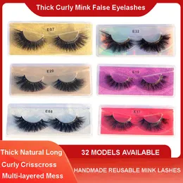 Hand Made Reusable Curling Mink False Eyelashes Multi-layer Design Soft Light Visually Messy Bushy Thick Natural 3D Fake Lashes Makeup For Eyes 32 Models DHL Free