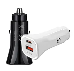 Ładowarka samochodowa USB C PD do iPhone 30W szybkie ładowanie Adapter Auto USBC 3.0 Opłata za telefon komórkowy