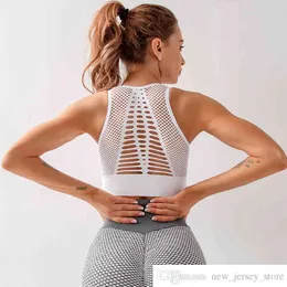 Própria Marca Mulheres Sem costura Colheita Top Acolchoado Push Up Sports Bras Alto Impacto Suporte Fitness Shirts Gym Tank Topo Yoga Bra Atlético treino