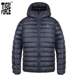 Tiger Force Men's Winter Jacket Casual Hooded Bomull Märke Kläder Jackor Mode Casual Outdoor Män Coat Parkas 7071 210819