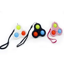 Finger Top Press Bubble Lanyard Keychain Simple Key Ring Wristband Creative Push Popper Fidget Toys Music Stress Relief Toys G33H8GL