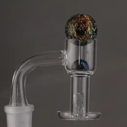 20mmOD Flat Top Terp Slurper Smoking Quartz Banger With Pill/Glass Marble Ruby Pearls 90degree Nails